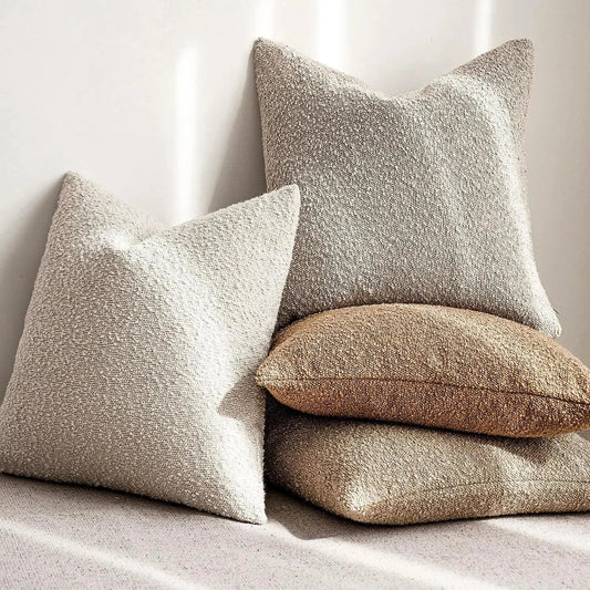 Bouclé cushion cover with a soft looped texture – view 2