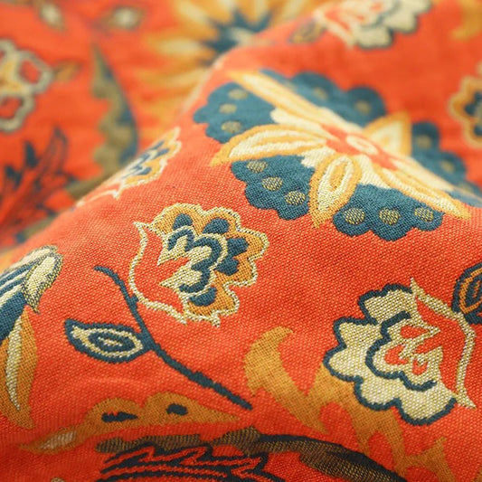 Jacquard cotton throw with a woven geometric pattern – view 2