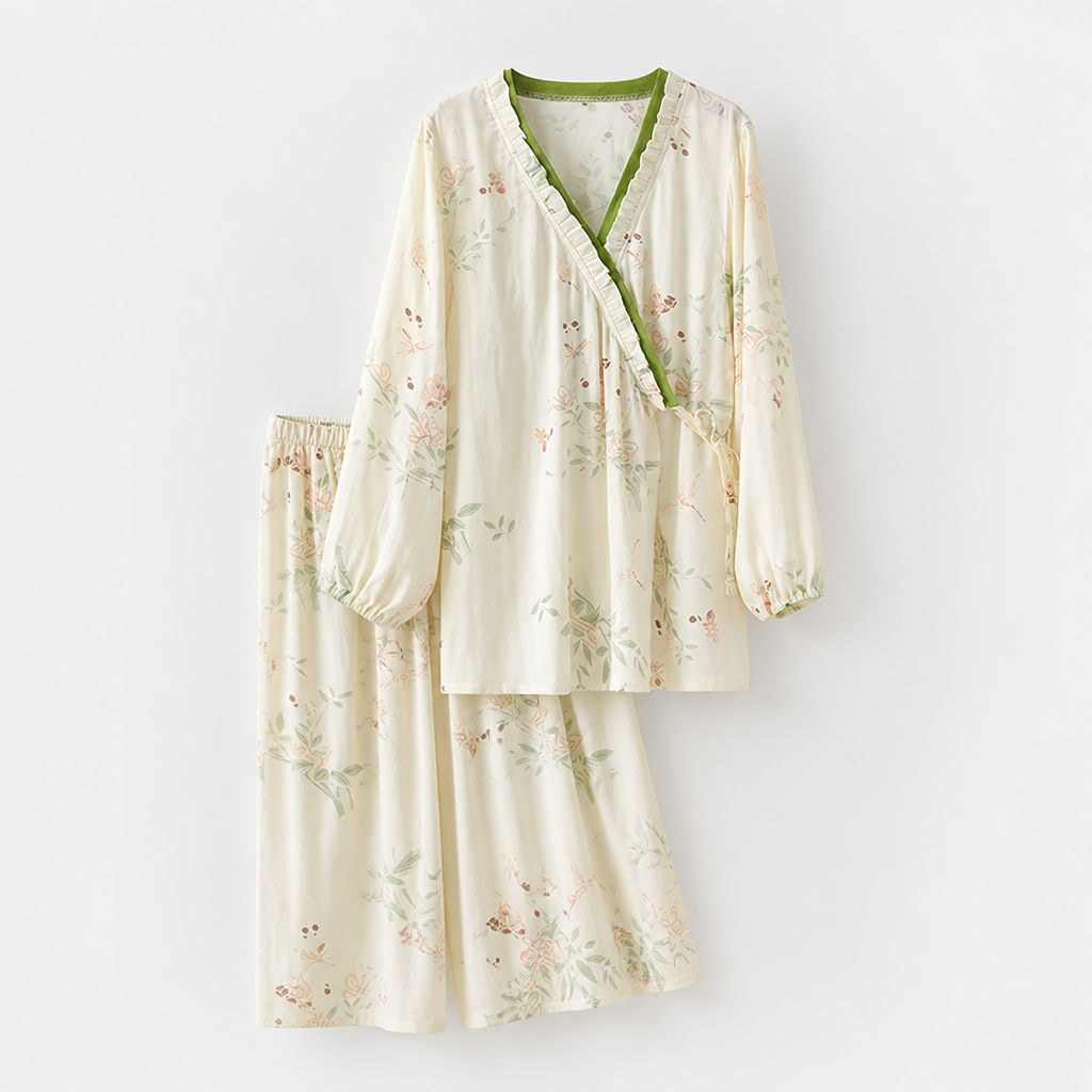 Liora — Women’s Bamboo Kimono Pajamas Set with Breathable Soft Fabric Eideris
