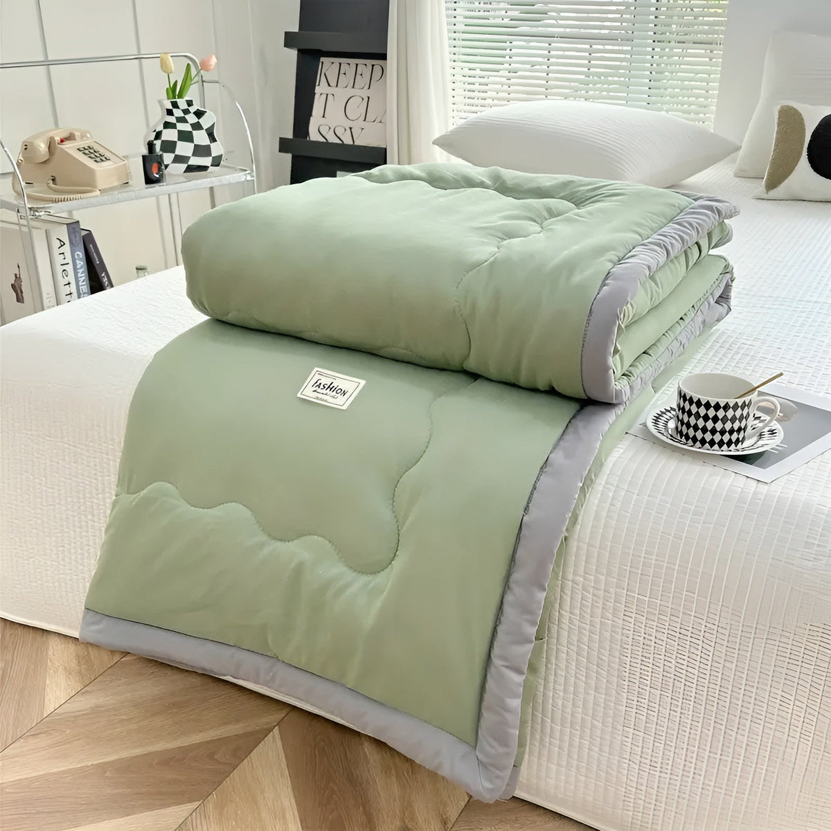 Lightweight woven summer throw with a contrasting border – view 19