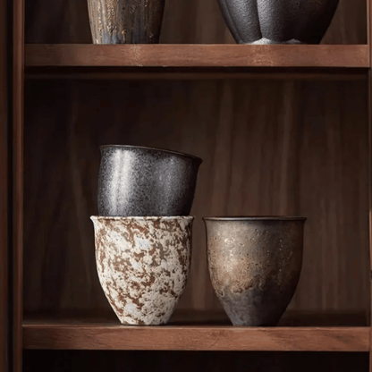 Earth-Tone Ceramic Coffee Set – 6-Piece – view 2