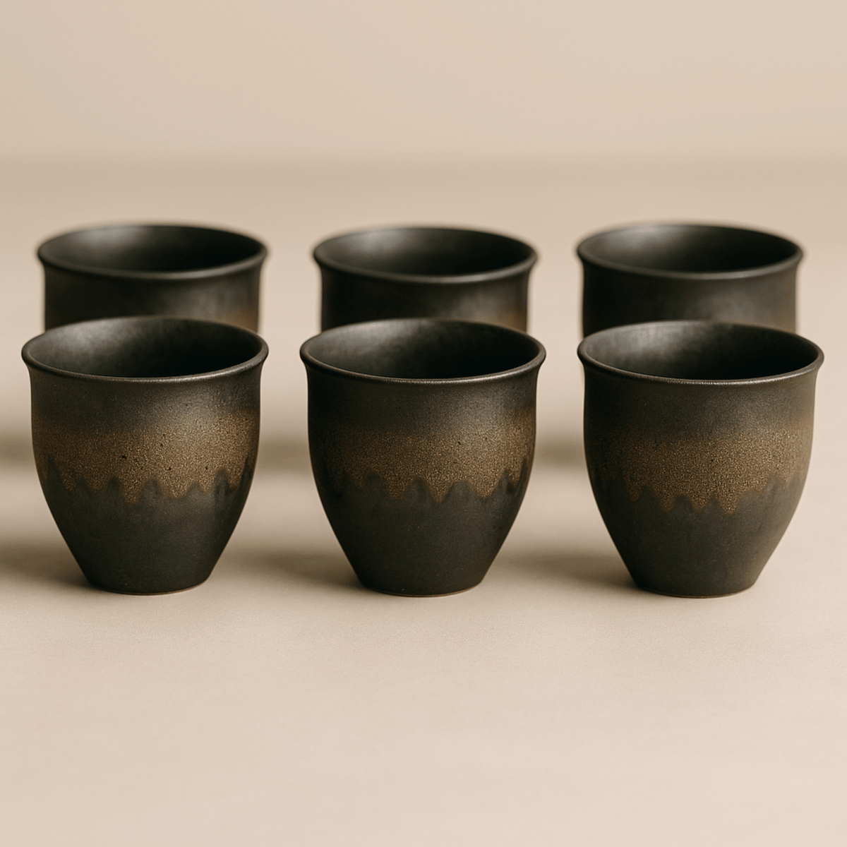Earth-Tone Ceramic Coffee Set – 6-Piece – view 6