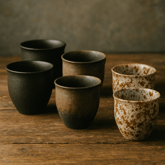 Earth-Tone Ceramic Coffee Set – 6-Piece