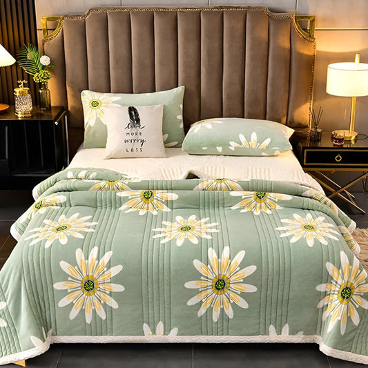 Reversible Daisy Velvet Throw