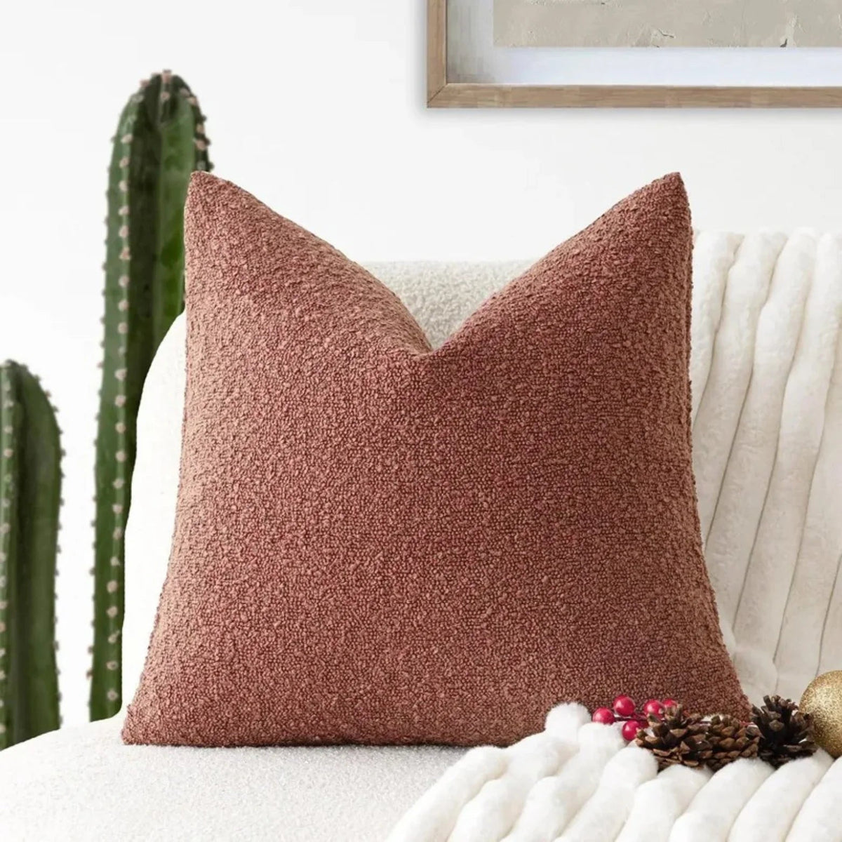 Bouclé cushion cover with a soft looped texture – view 13