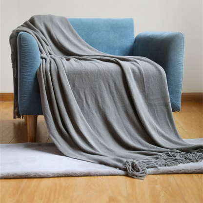 Chunky Knit Fringed Throw – view 5