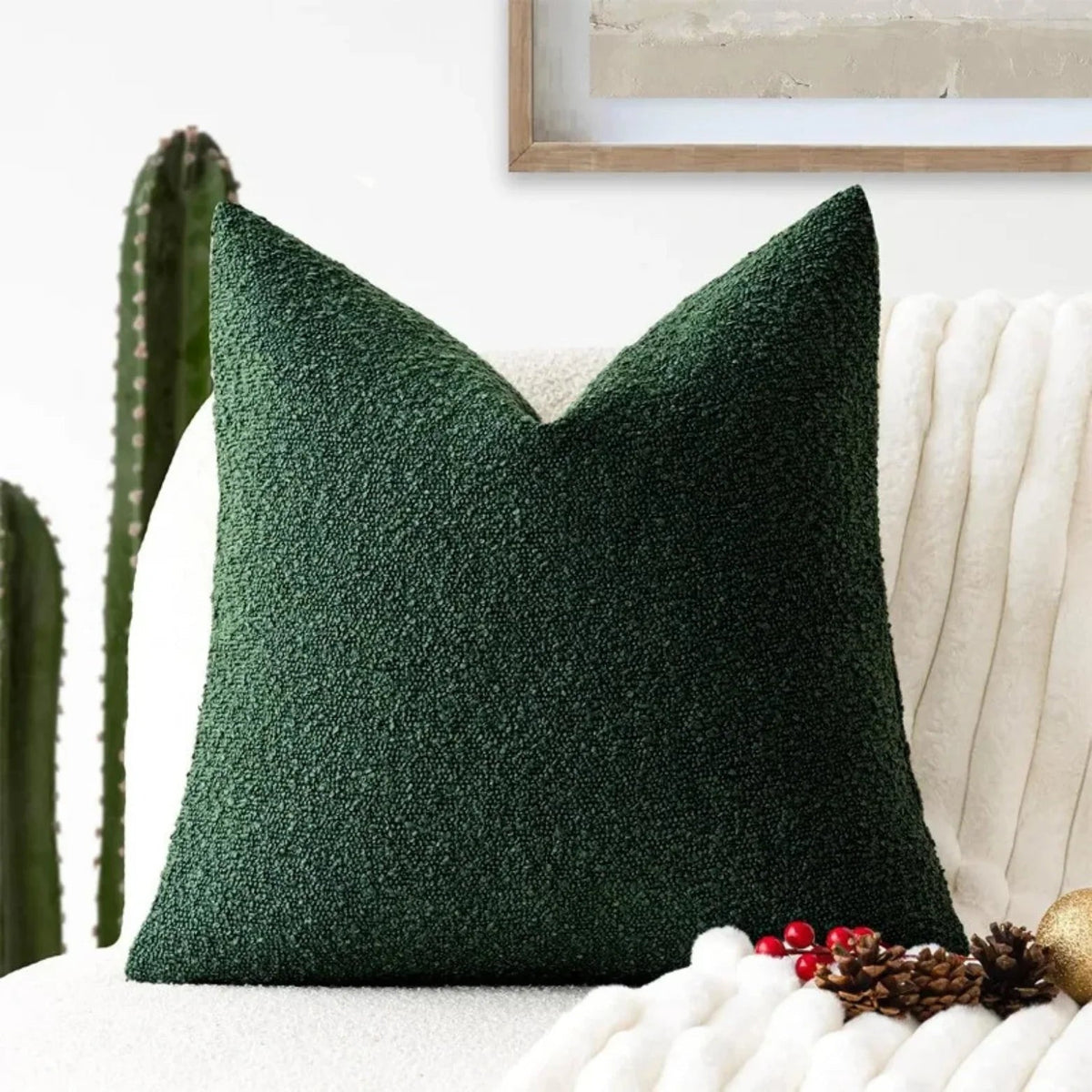 Bouclé cushion cover with a soft looped texture – view 16