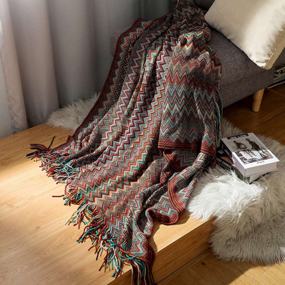 Zigzag Fringe Knit Throw – view 4