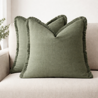 Cotton-Linen Cushion Cover Set – 2-Piece