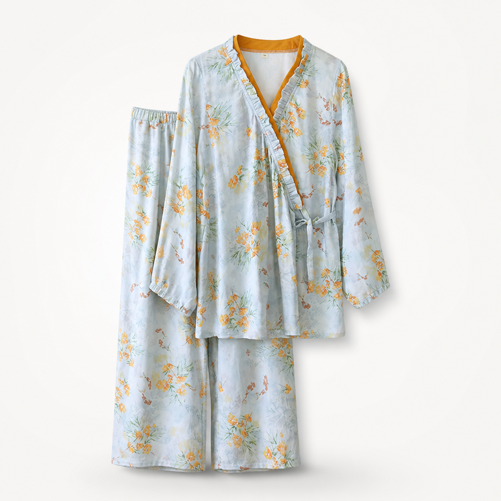 Liora — Women’s Bamboo Kimono Pajamas Set with Breathable Soft Fabric Eideris