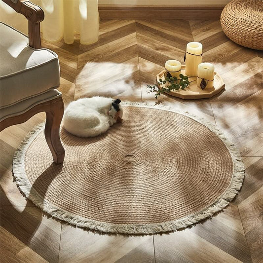 Round Braided Jute Rug