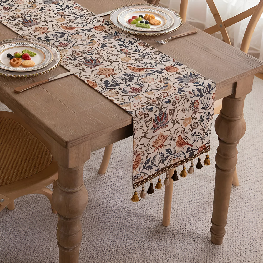 Bird & Floral Jacquard Table Runner – view 2