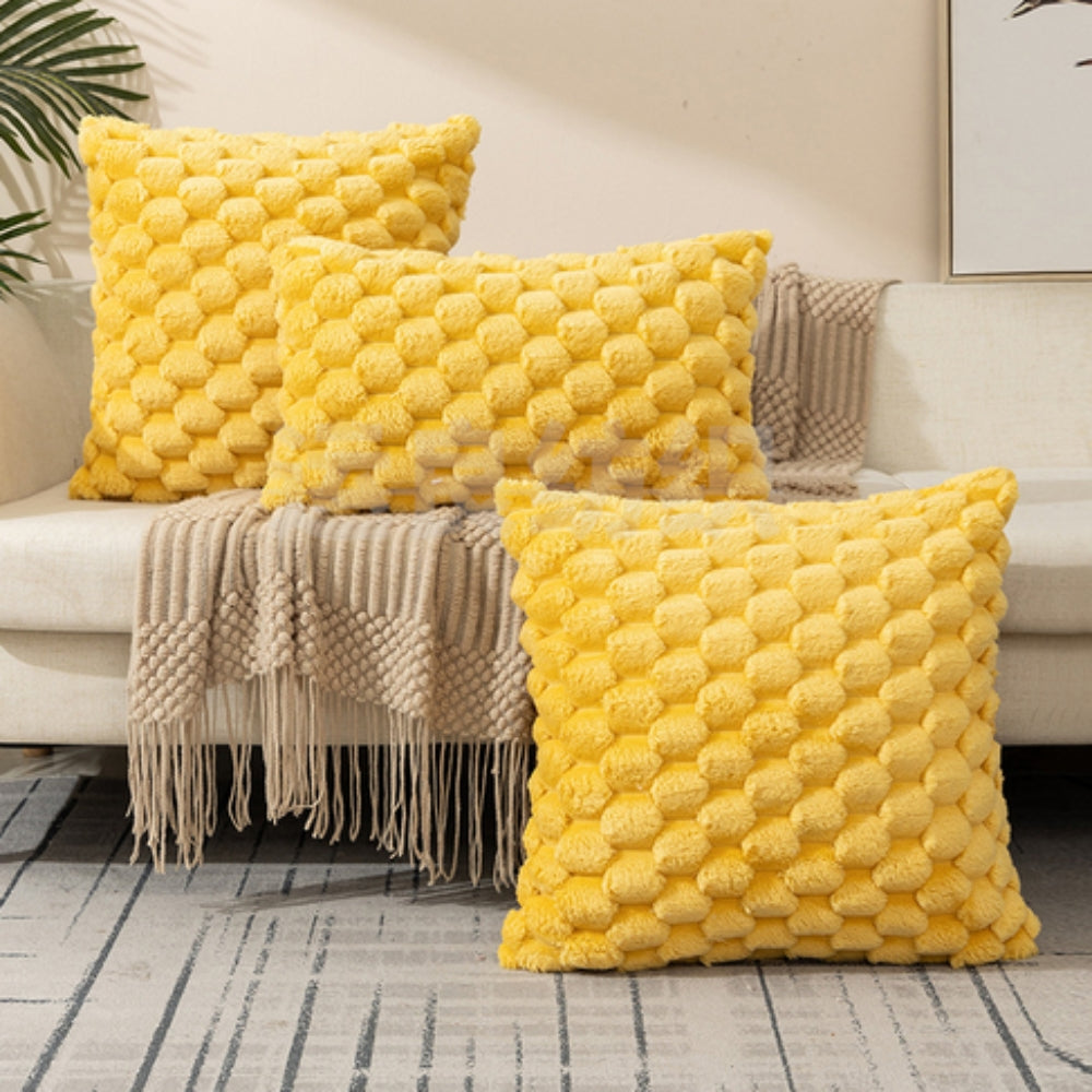 Plush cushion cover with a raised textured finish – view 3