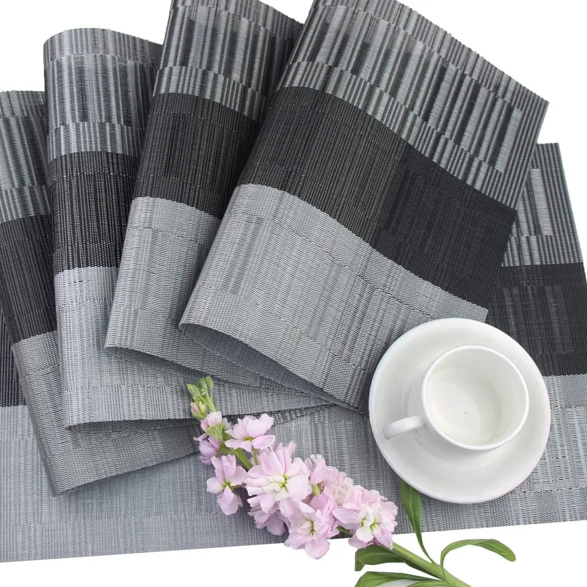 Woven Look Placemat Set – 4-Piece – view 5