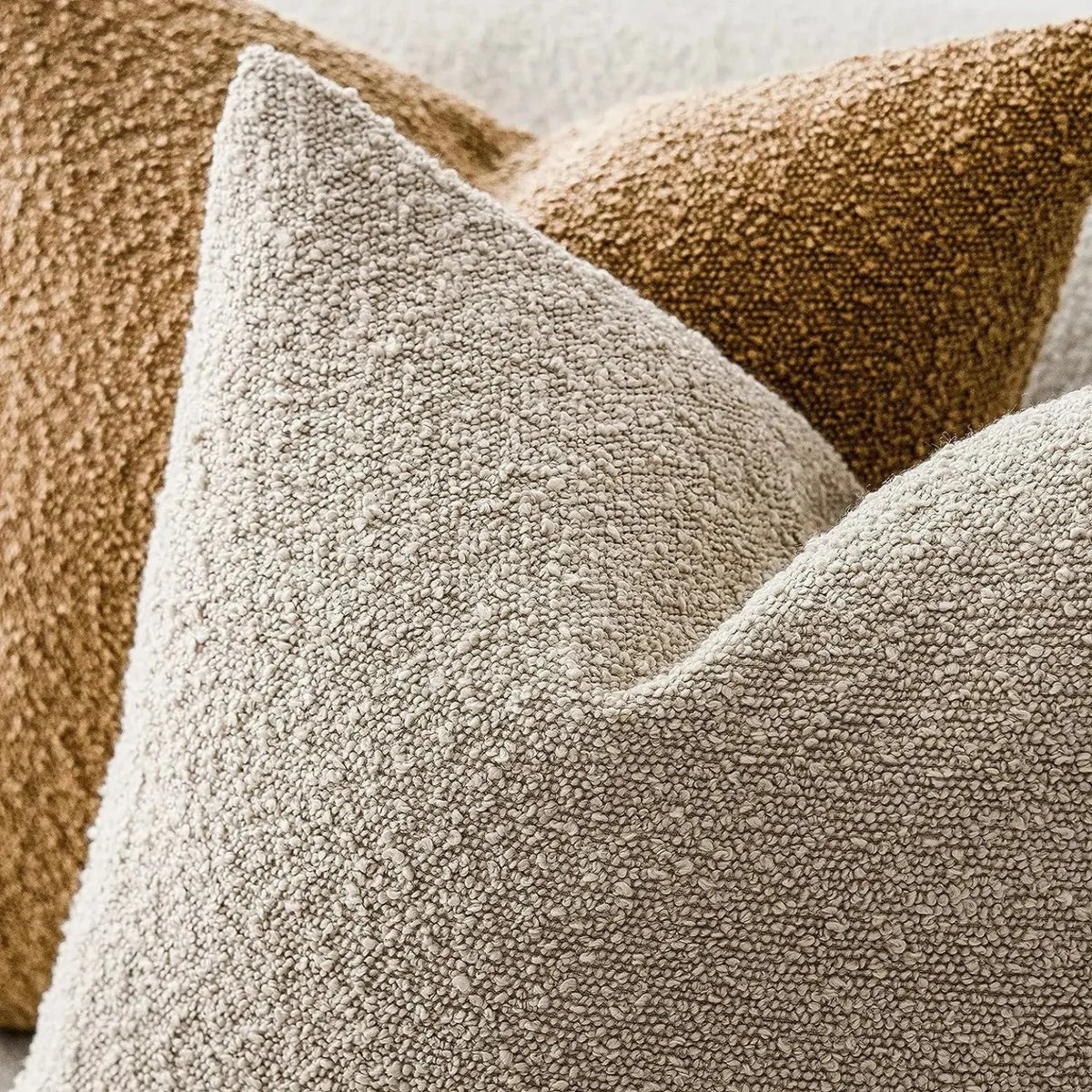 Bouclé cushion cover with a soft looped texture – view 5