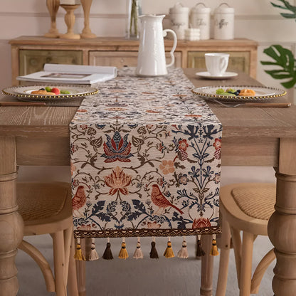 Bird & Floral Jacquard Table Runner – view 3