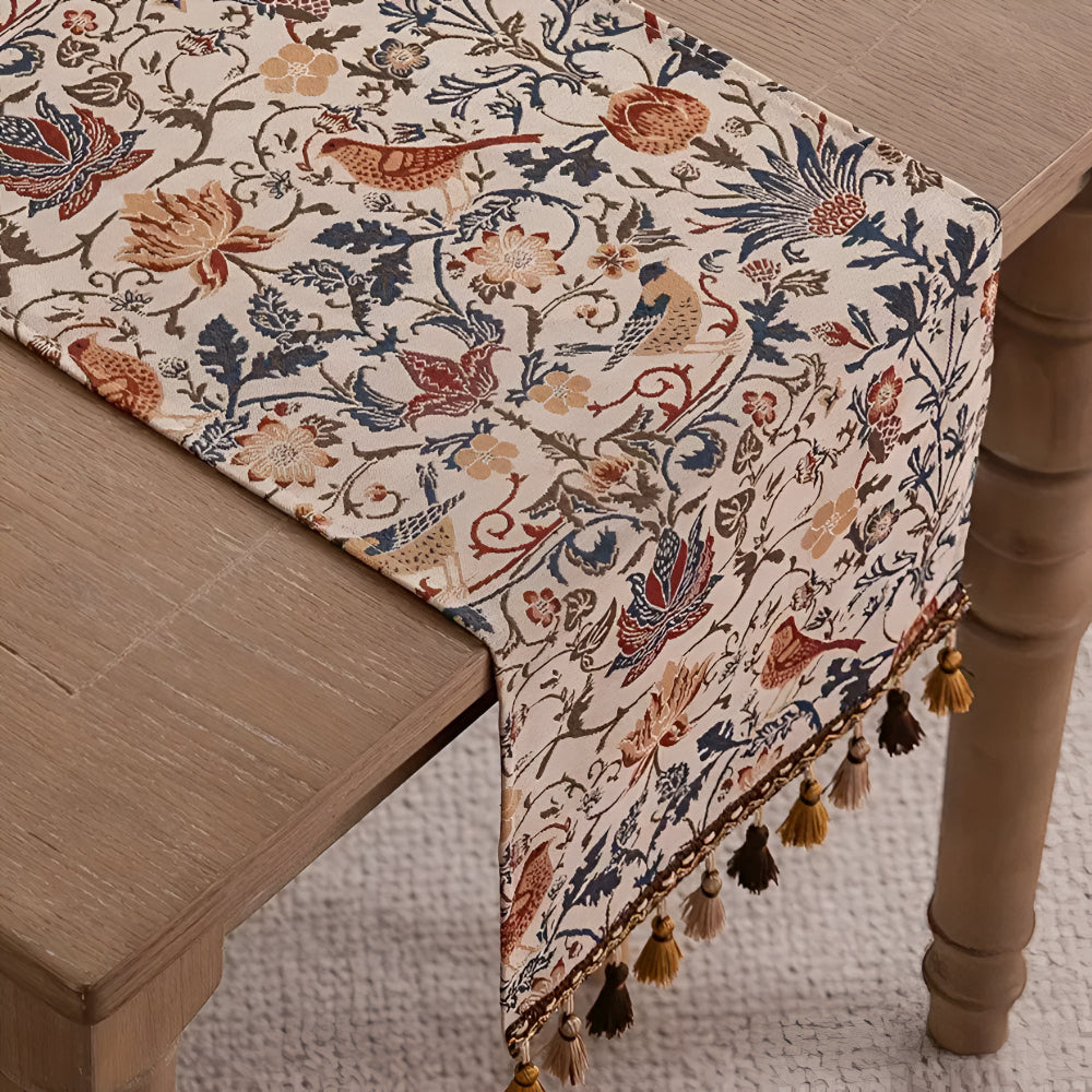 Bird & Floral Jacquard Table Runner – view 4