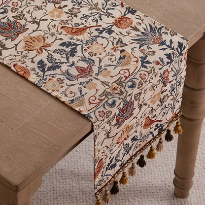 Bird & Floral Jacquard Table Runner – view 4