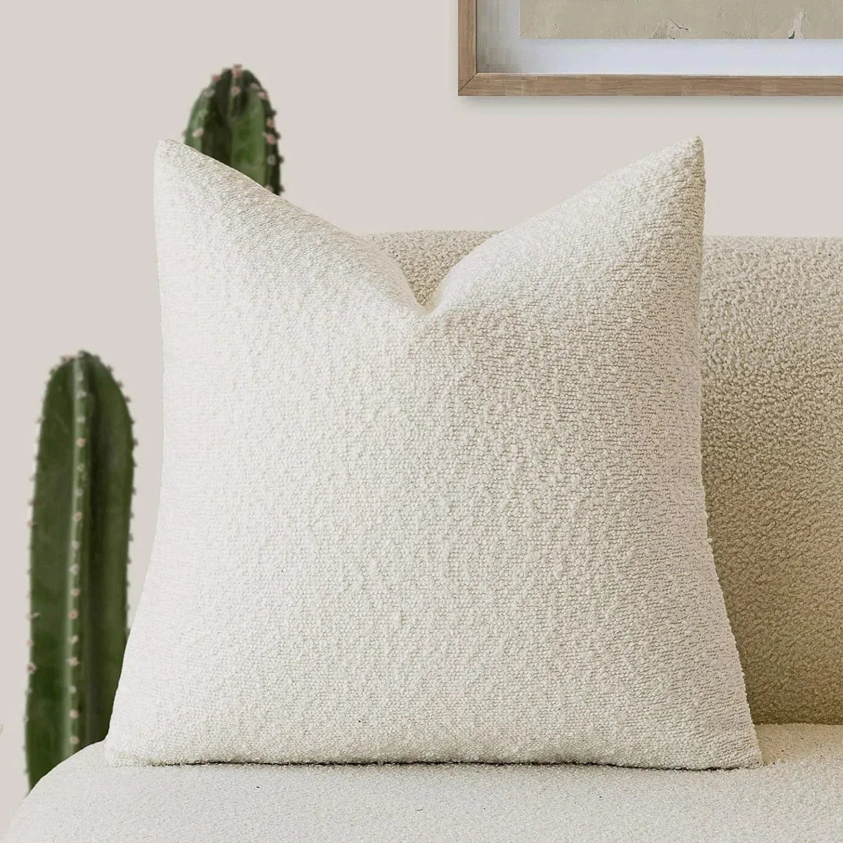 Bouclé cushion cover with a soft looped texture – view 6