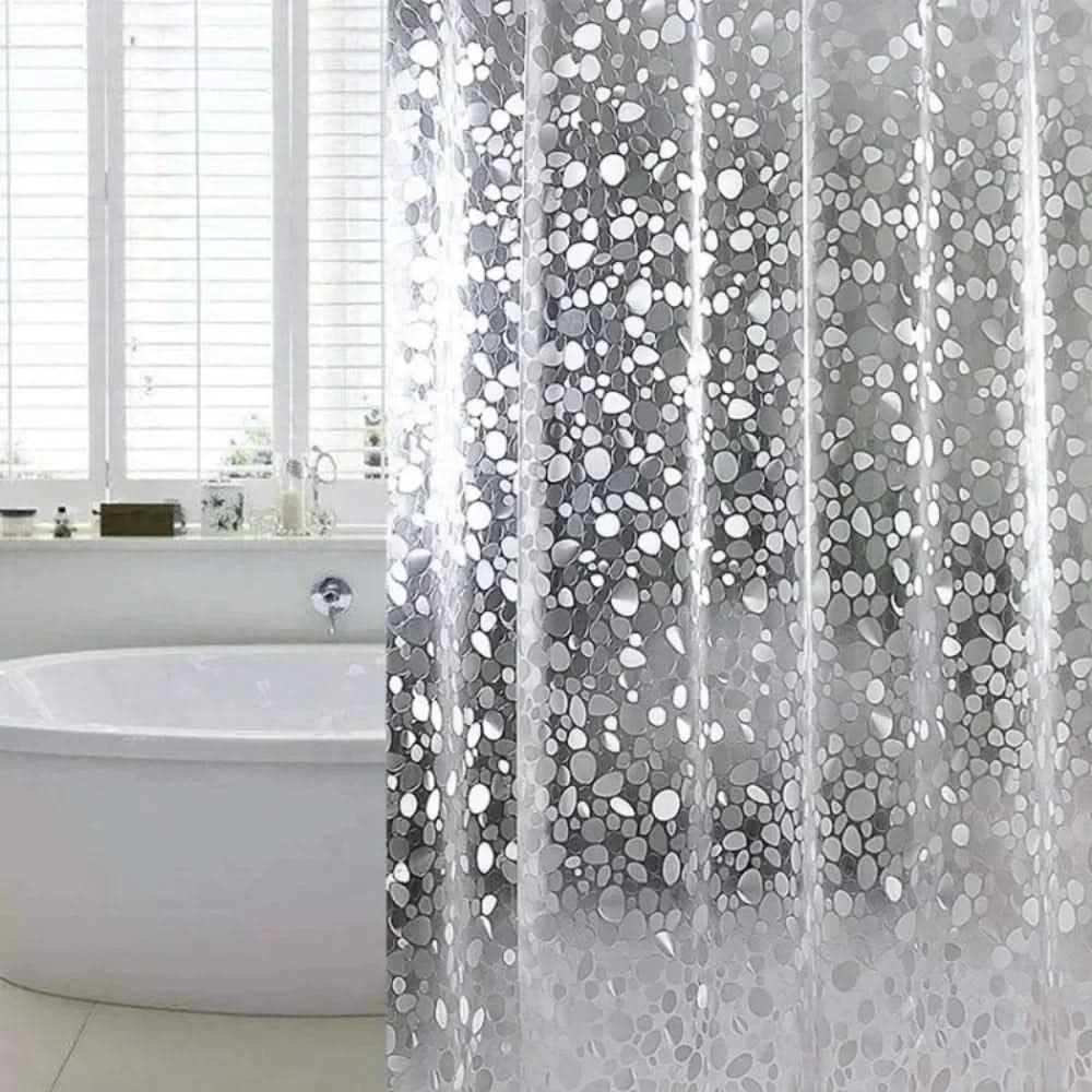 Clear Pebble Texture Shower Curtain – view 7