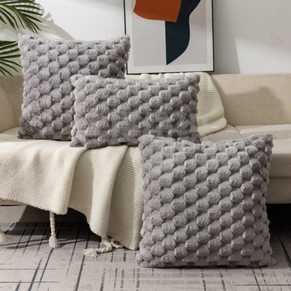 3D Textured Cushion Cover – Grey