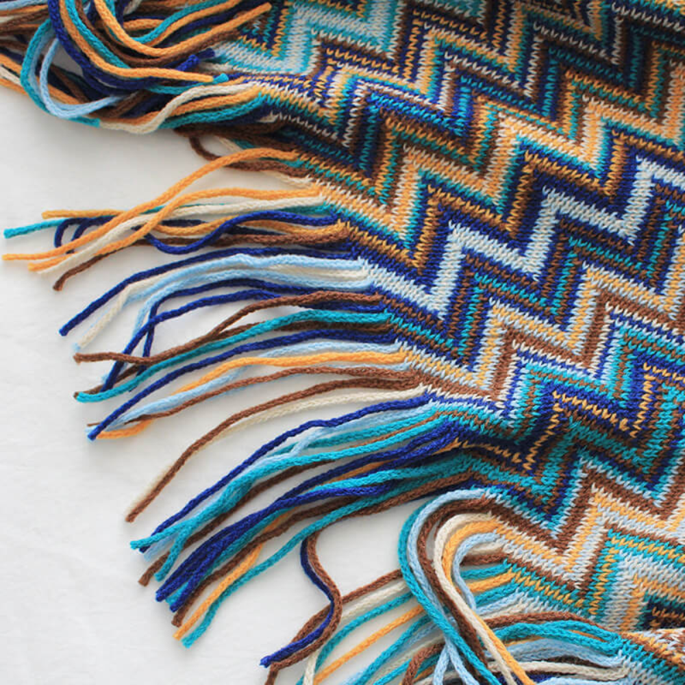 Zigzag Fringe Knit Throw – view 9