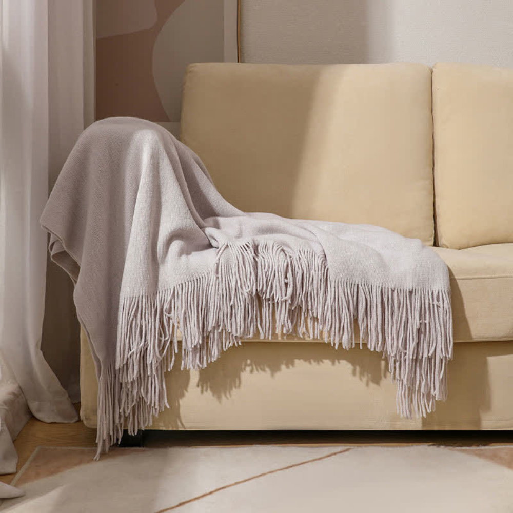Chunky Knit Fringed Throw – view 4