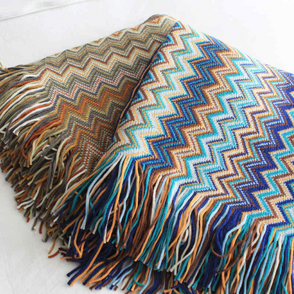 Zigzag Fringe Knit Throw – view 10