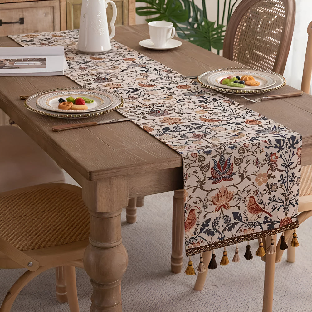 Bird & Floral Jacquard Table Runner – view 6