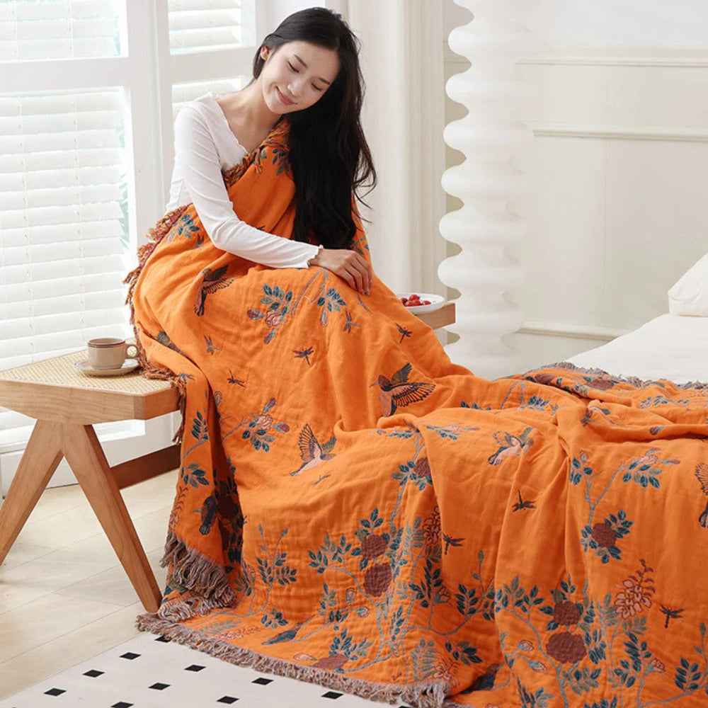 Jacquard Cotton Gauze Throw – view 4