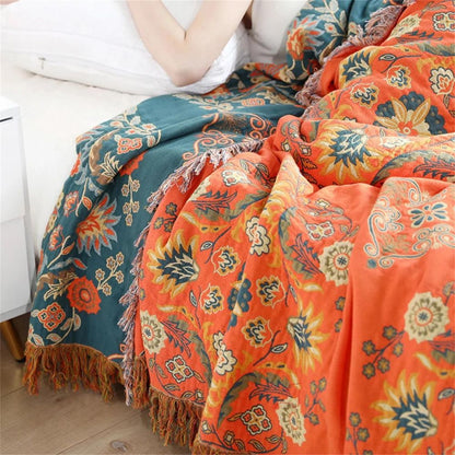 Reversible Marigold Cotton Throw – view 2