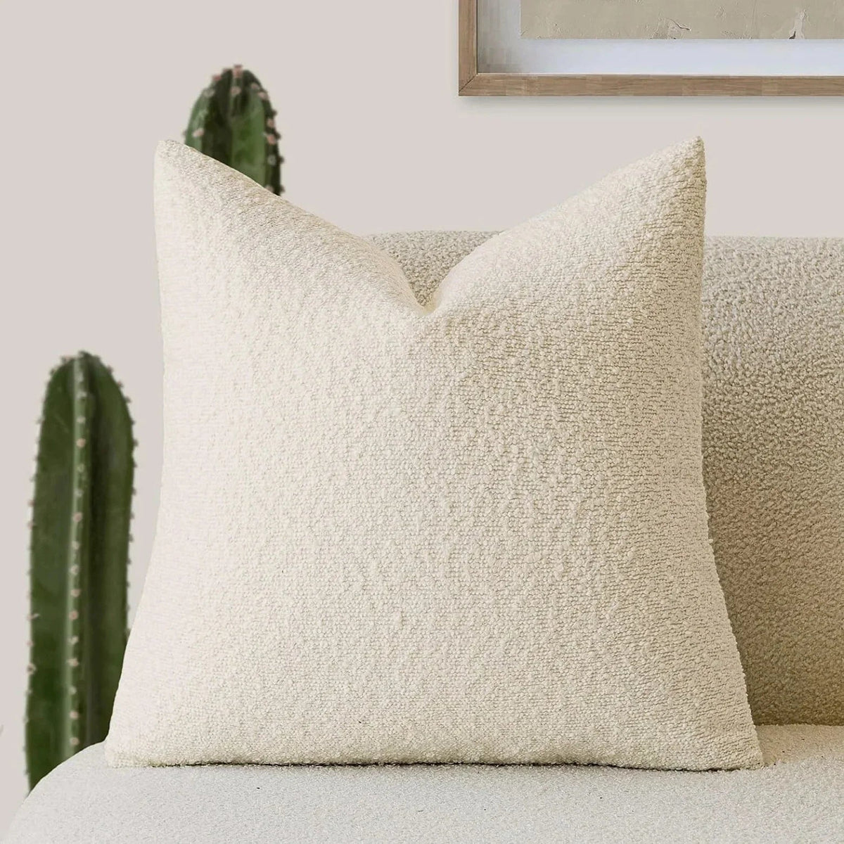 Bouclé cushion cover with a soft looped texture – view 8