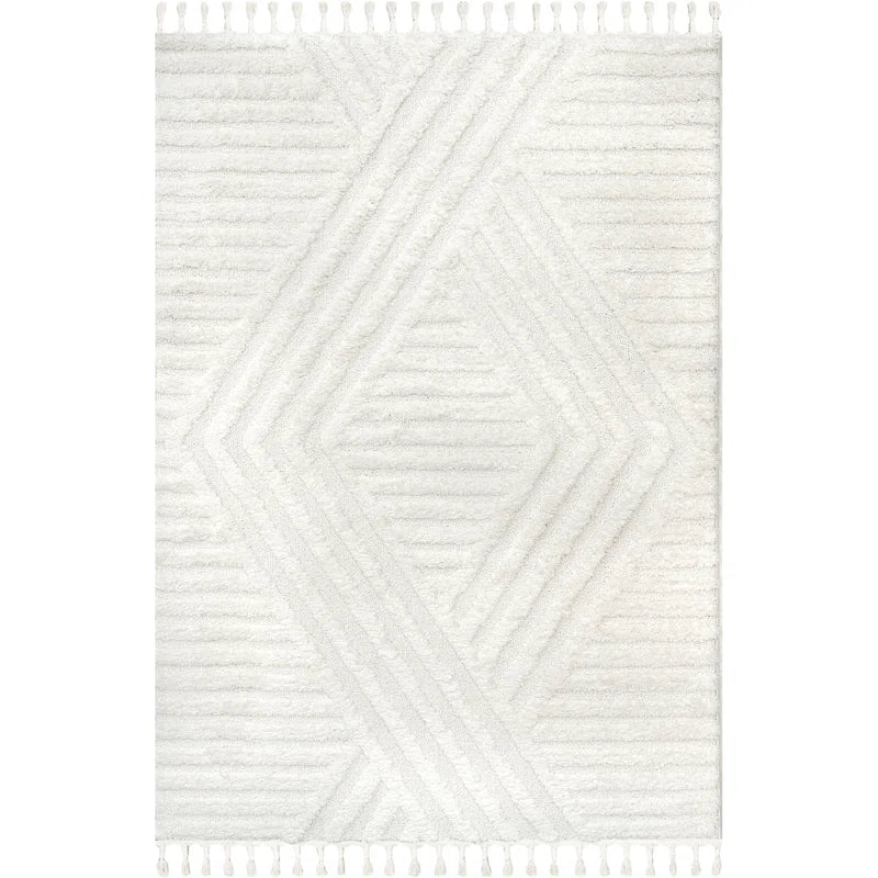 Japandi Geometric Shag Rug – view 7