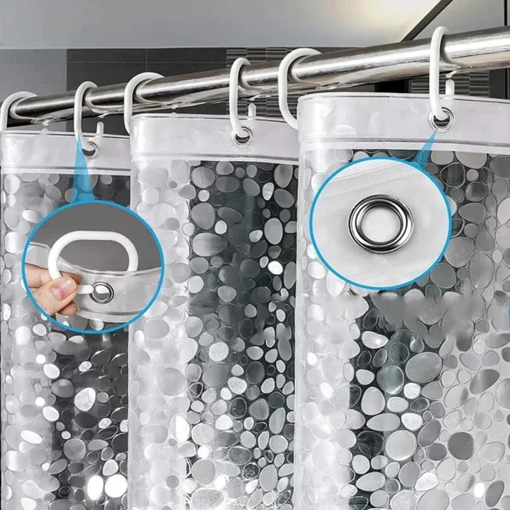 Clear Pebble Texture Shower Curtain – view 4