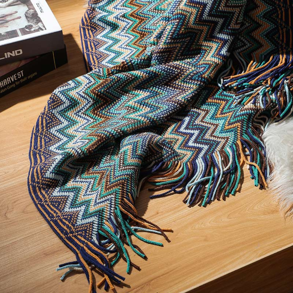 Zigzag Fringe Knit Throw – view 11