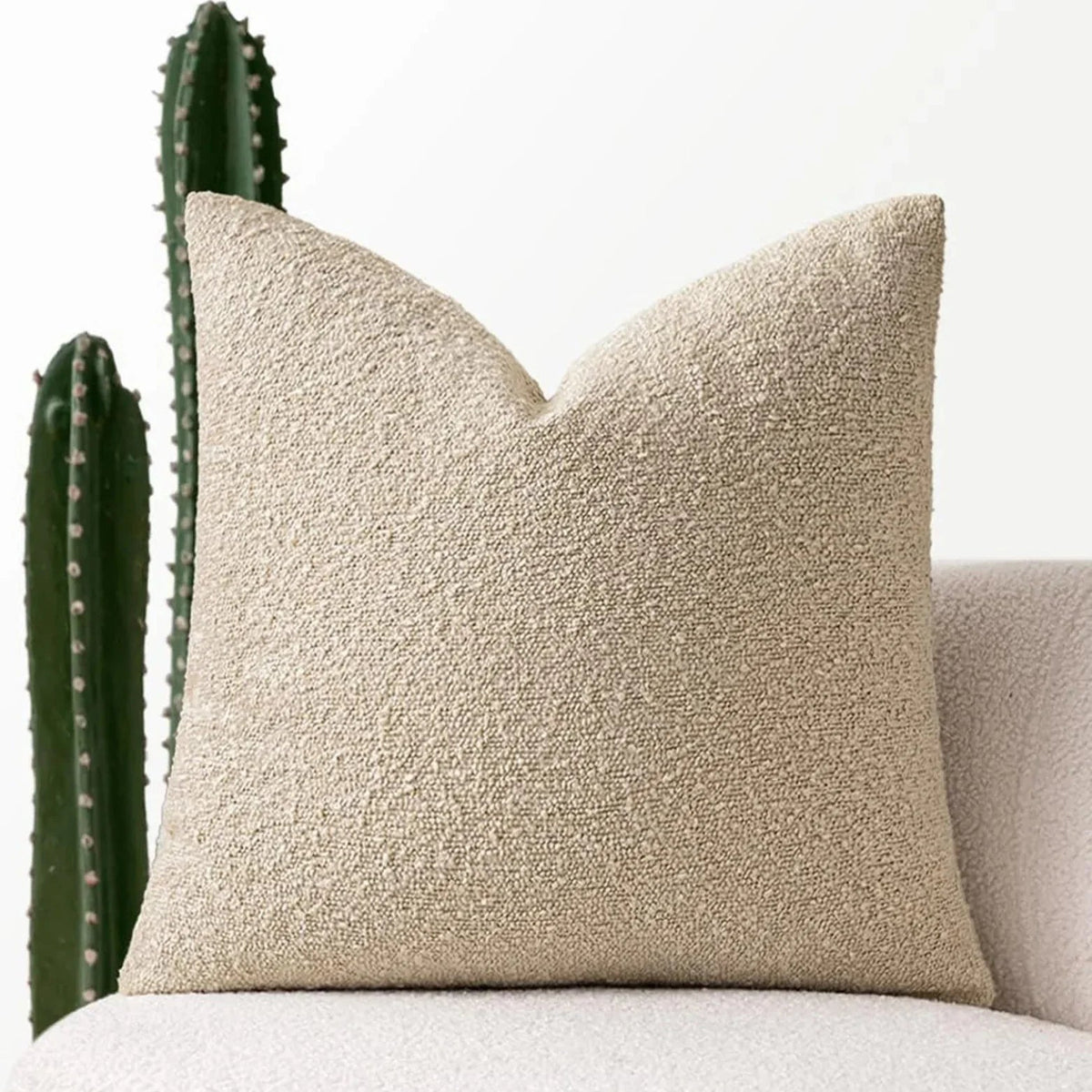 Bouclé cushion cover with a soft looped texture – view 9