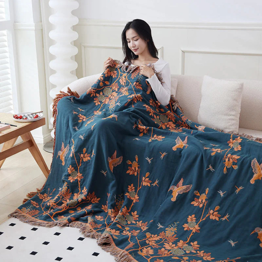 Jacquard Cotton Gauze Throw – view 7