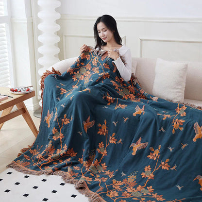 Jacquard Cotton Gauze Throw – view 7