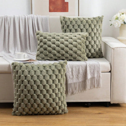 3D Textured Cushion Cover – Green