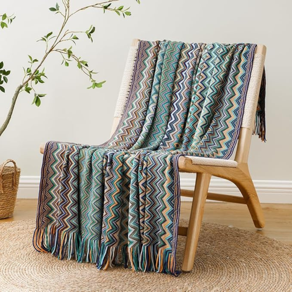 Zigzag Fringe Knit Throw – view 12