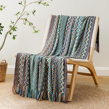 Zigzag Fringe Knit Throw – view 12