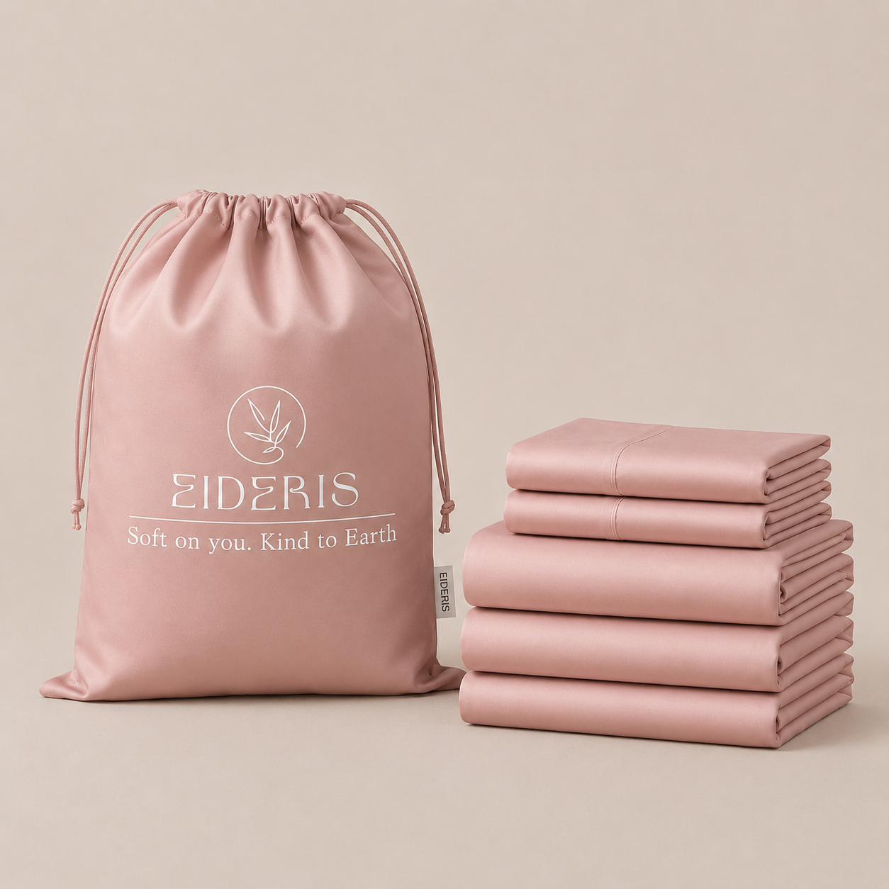 EiderWeave™ Bamboo Complete Bed Set Eideris  Rose Clay