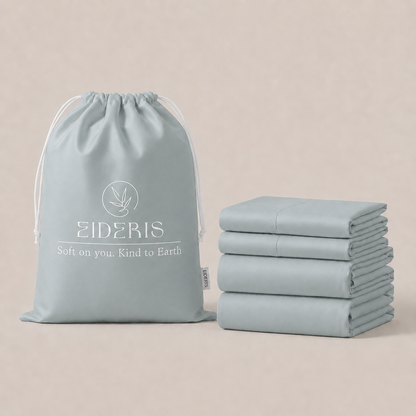 Eideris duvet cover set in graphite - cooling viscose made from bamboo bedding