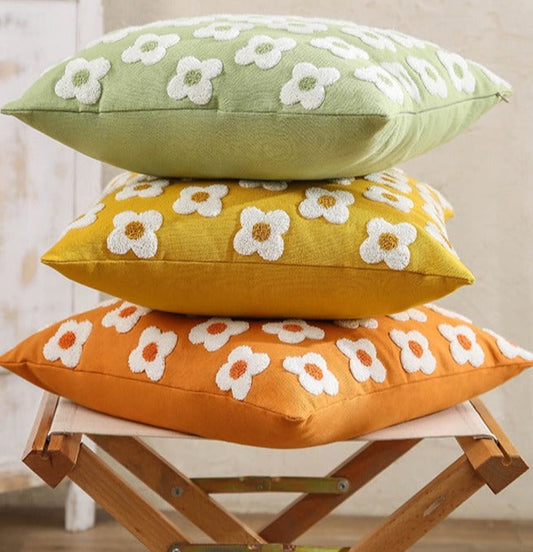 Embroidered Daisy Cushion Cover – view 2