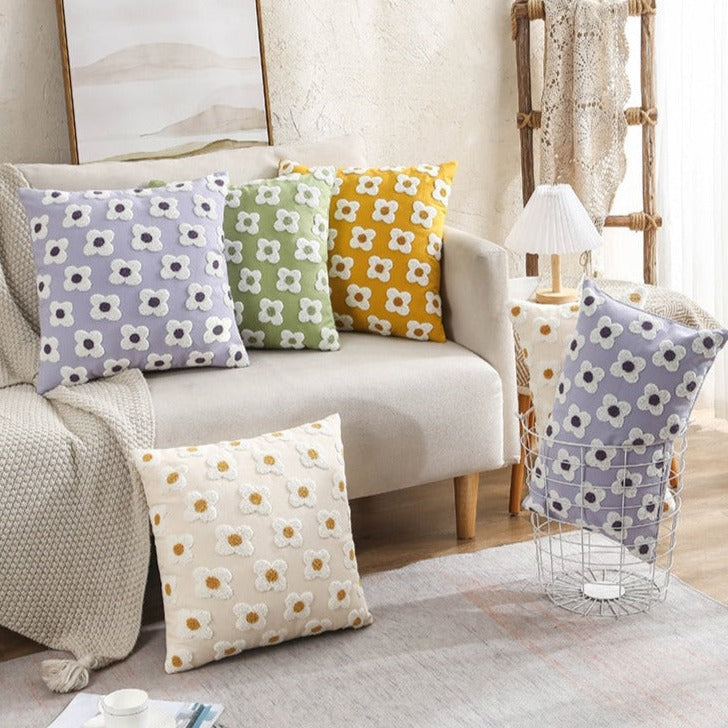 Embroidered Daisy Cushion Cover – view 3