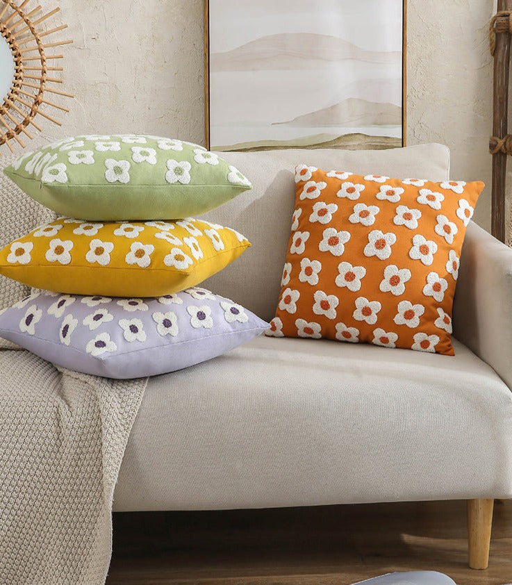 Embroidered Daisy Cushion Cover – view 6