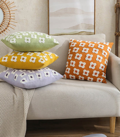 Embroidered Daisy Cushion Cover – view 6