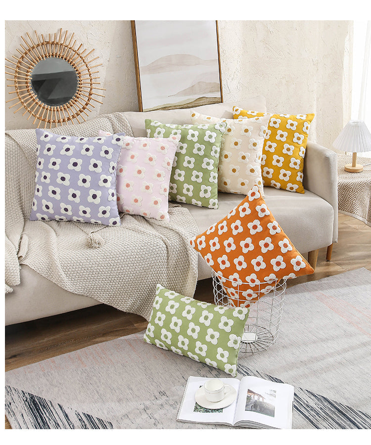 Embroidered Daisy Cushion Cover – view 7