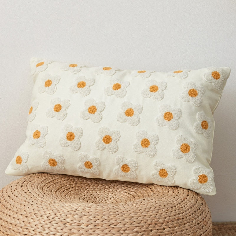 Embroidered Daisy Cushion Cover – view 9