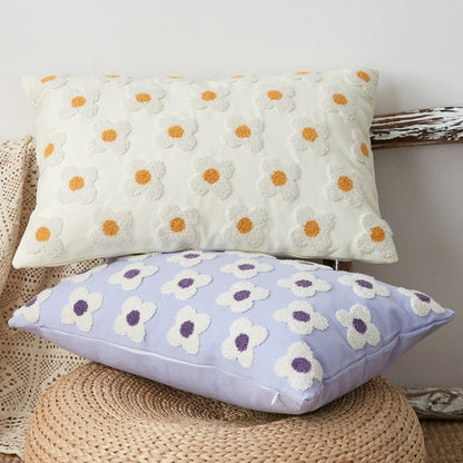 Embroidered Daisy Cushion Cover